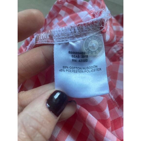 Basic Editions Pink & White Checked Sleeveless Blouse, Size M - Picture 5 of 5